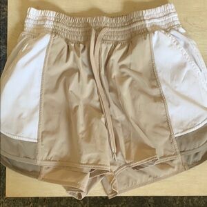 Abercrombie & Fitch Tan and White Athletic Shorts